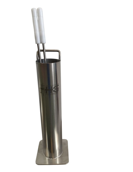 PALILLERO ACERO INOX CON PAREJA DE PALOS DE ACERO