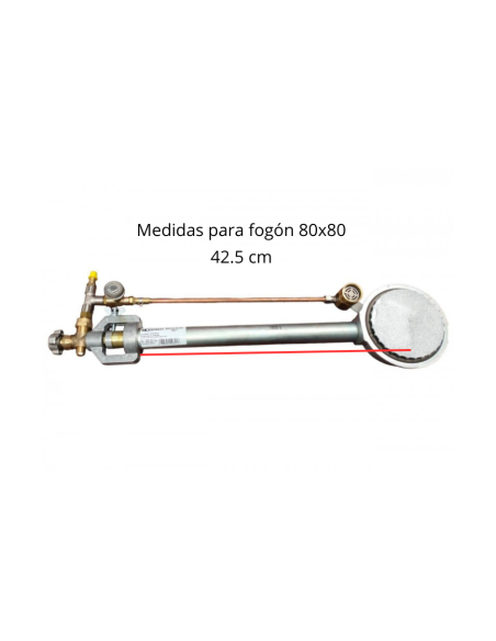 QUEMADOR  PARA FOGÓN 80X80 MOD.621 CON PILOTO PERMANENTE Y VALVULA DE SEGURIDAD O LLAVE DE PASO PILOTO PERMANENTE ESPECIAL HG