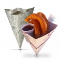 Cucurucho de cartón para churros, vaso y servilleta