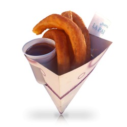 Cucurucho de cartón para churros, vaso y servilleta 2